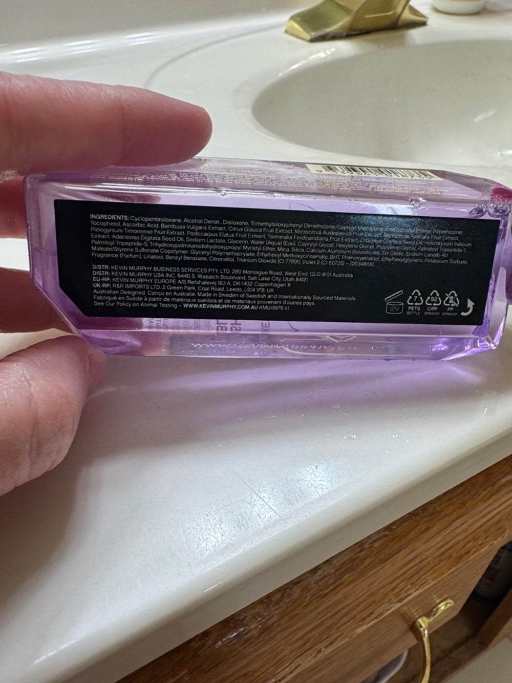 KEVIN.MURPHY Shimmer.Me Blonde Repairing Shine Treatment - Purple with Gold Text - Picture 2 of 3
